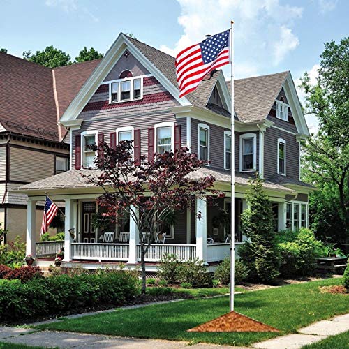 MD Group Flag & Windsock Pole, 25 ft Sectional Telescoping Flagpole Kit with an American Flag
