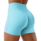VOYJOY Workout Biker Shorts Women High Waist Seamless Hidden Scrunch Butt Lifting 4.5" Impact Yoga Gym Shorts