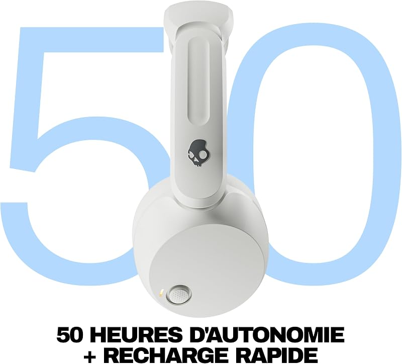 Icon 180 Wireless on-Ear Bluetooth Headphones, Up to 50 Hours Battery, Lightweight and Travel Ready, Secure Fit, Sweat and Water Resistant, Microphone iPhone Android - Bone