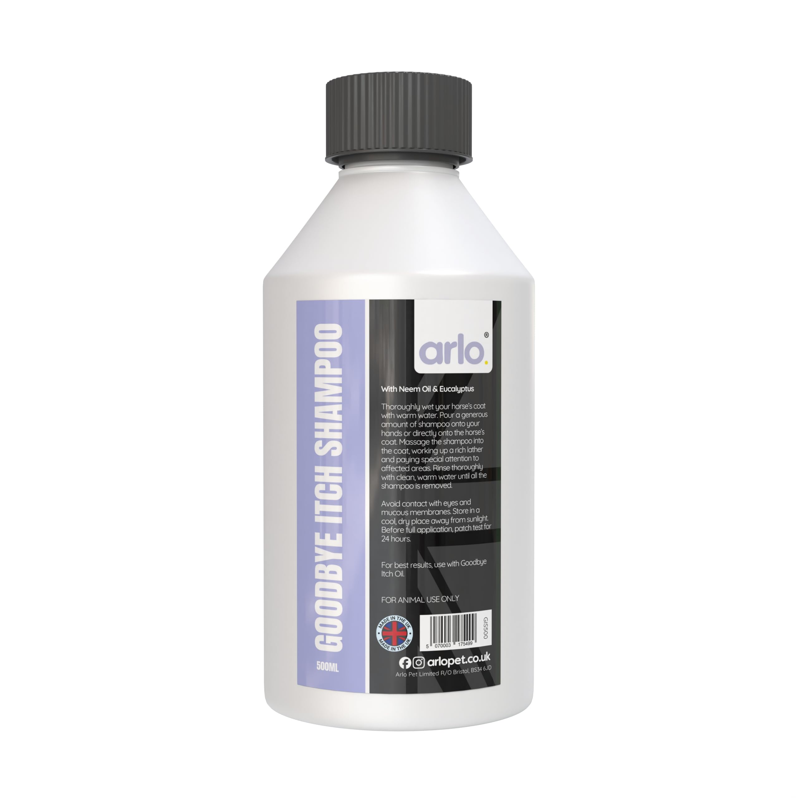 Goodbye Itch Shampoo 500ml | Neem & Eucalyptus Oil | Natural Soothing Formula | Antibacterial Horse and Animal Shampoo