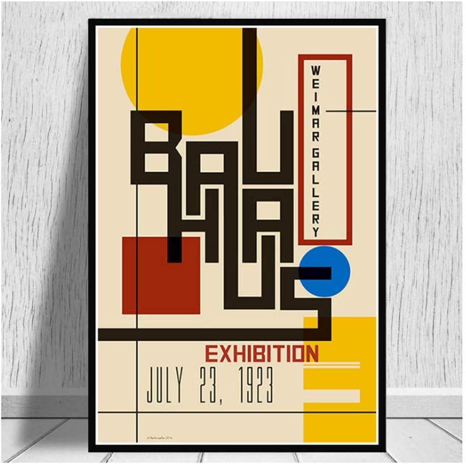 Posters and Prints Bauhaus Ausstellung 1923 Weimer Exhibition Poster Wall Art Picture Canvas Painting for Room Home Decor-50x70cmX1 No Frame