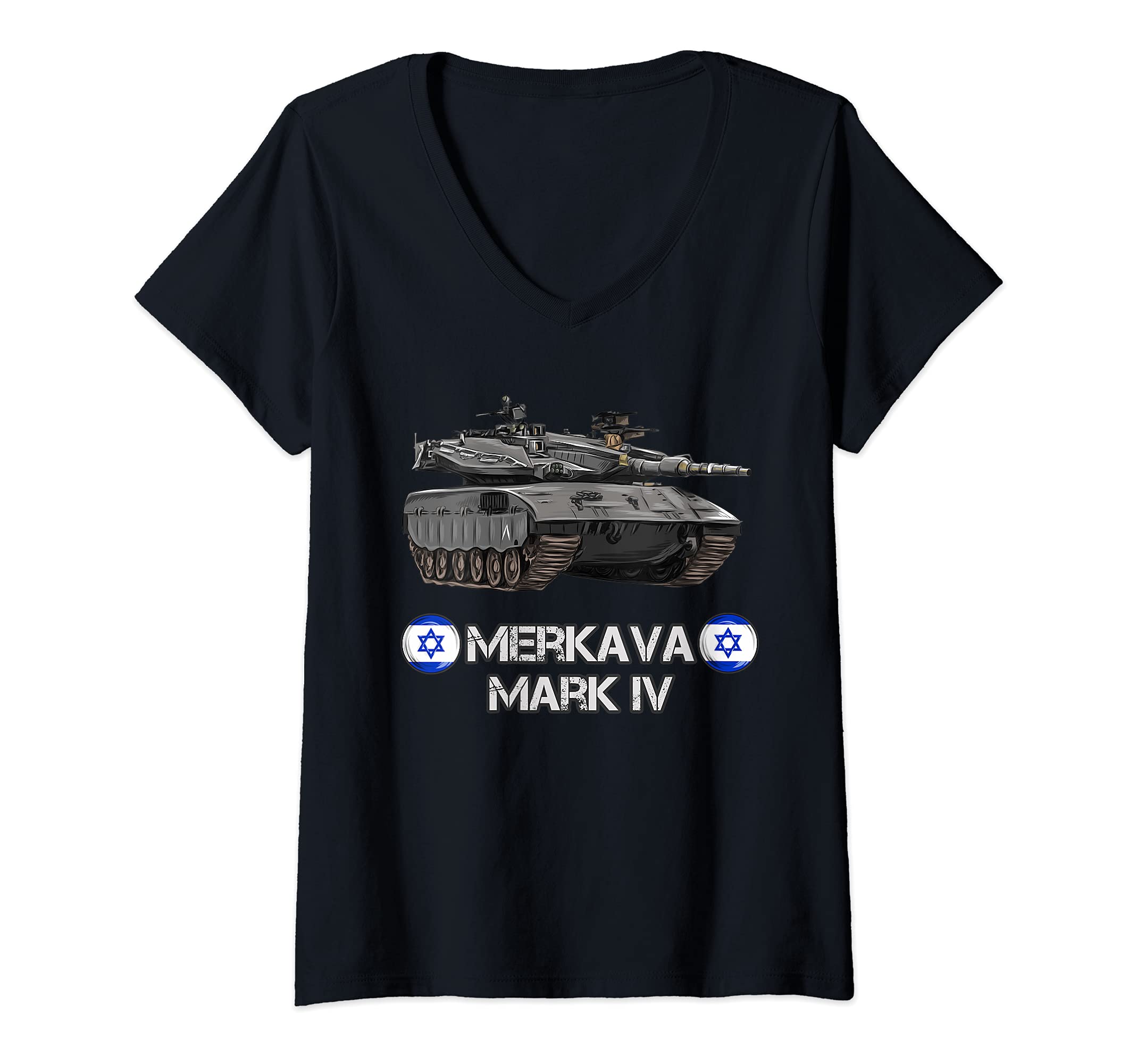 Womens Israel Army Merkava Mark 4 Main Battle Tank gift V-Neck T-Shirt