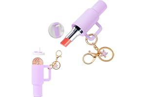 BATFSM Mini Tumbler Keychain Chapstick Holder,Mini Stanley Cup Keychain Cute Lip Balm Holder Keychains for Women Handbag Backpack