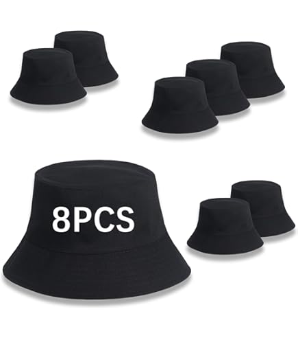 5575 16-Piece Solid Color Bucket Hats & - Packable Summer Travel Beach Sun 16 Pcs Solid Color Summer Bucket Hats for Women Unisex  main image 2