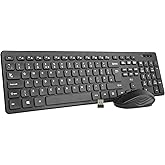 Rii Wireless Keyboard and Mouse Combo RK200, Standard Computer Keyboard Mouse, Wireless Mouse,Quiet-Typing Keyboard and Mouse