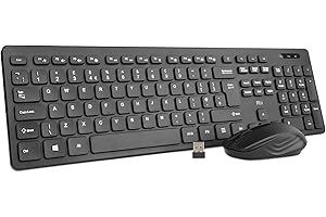 Rii Wireless Keyboard and Mouse Combo RK200, Standard Computer Keyboard Mouse, Wireless Mouse,Quiet-Typing Keyboard and Mouse