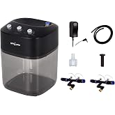 REPTI ZOO 2.2L Solo Adjustable Starter Mister for Reptile Terrariums Humidifier High Pressure Silent Pump Machine Misting Rainforest Sprayer System Tank with 2PCS Nozzles for Reptiles/Amphibians
