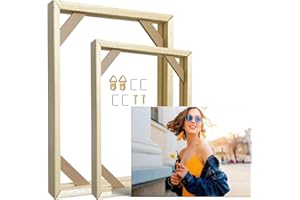 Sunwes DIY Canvas Stretcher Frame Bar, Custom Wood Frame Stretcher for Canvas, Art Stretcher Bars, Wood Canvas Frame Kit for Painting, Canvas Tool Accessory 8x8inch (16 x 20 in)