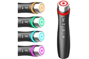 Skin Care 6-in-1 LED Facial Device for Glass Skin | at-Home Anti-Aging Therapy for Wrinkle Reduction, Firming & Deep Hydration | No Gel Needed, Enhances Serum Absorption