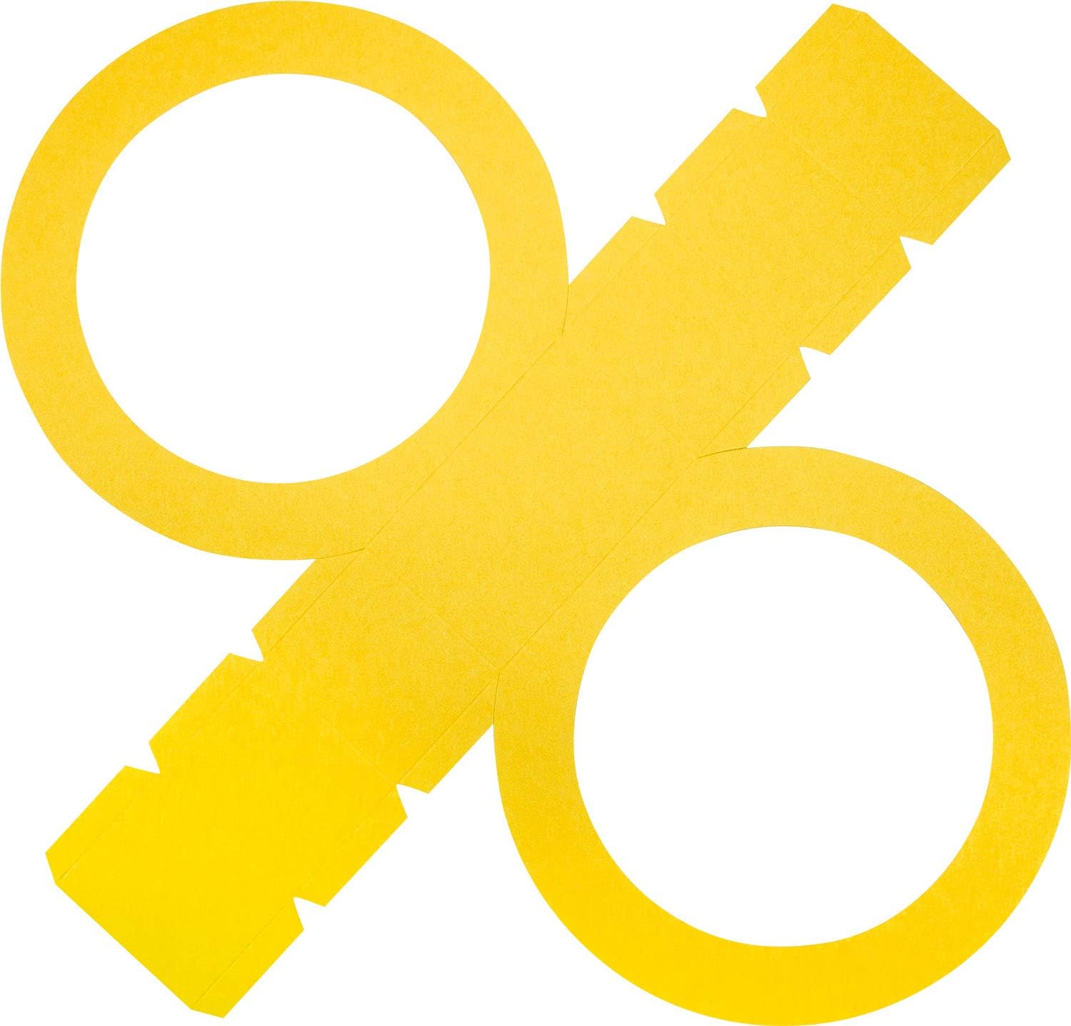 folia 6814/5 Round Lantern Blanks Made of Photo Cardboard Pack of 5 Yellow for Gluing Together Diameter 19 cm Window Cut-Out Approx. 13.5 cm - Image 3