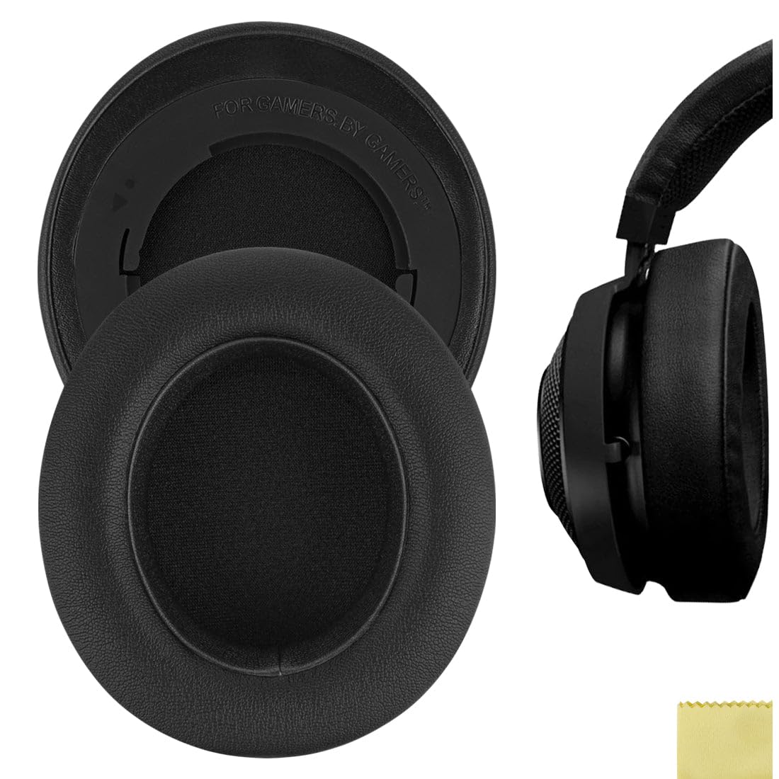 Geekria Replacement Ear Pads for Razer Kraken Pro V2/ 7.1 V2/ Stormtrooper Limited Edition/ ProV2 Pewdiepie Edition Headphones, Repair Parts (Black)