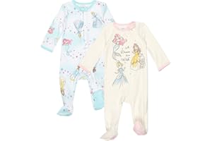 Disney Baby Girls 2 Pack Zip Up Sleep N' Plays Newborn to Infant Sizes (Newborn - 24 Months)