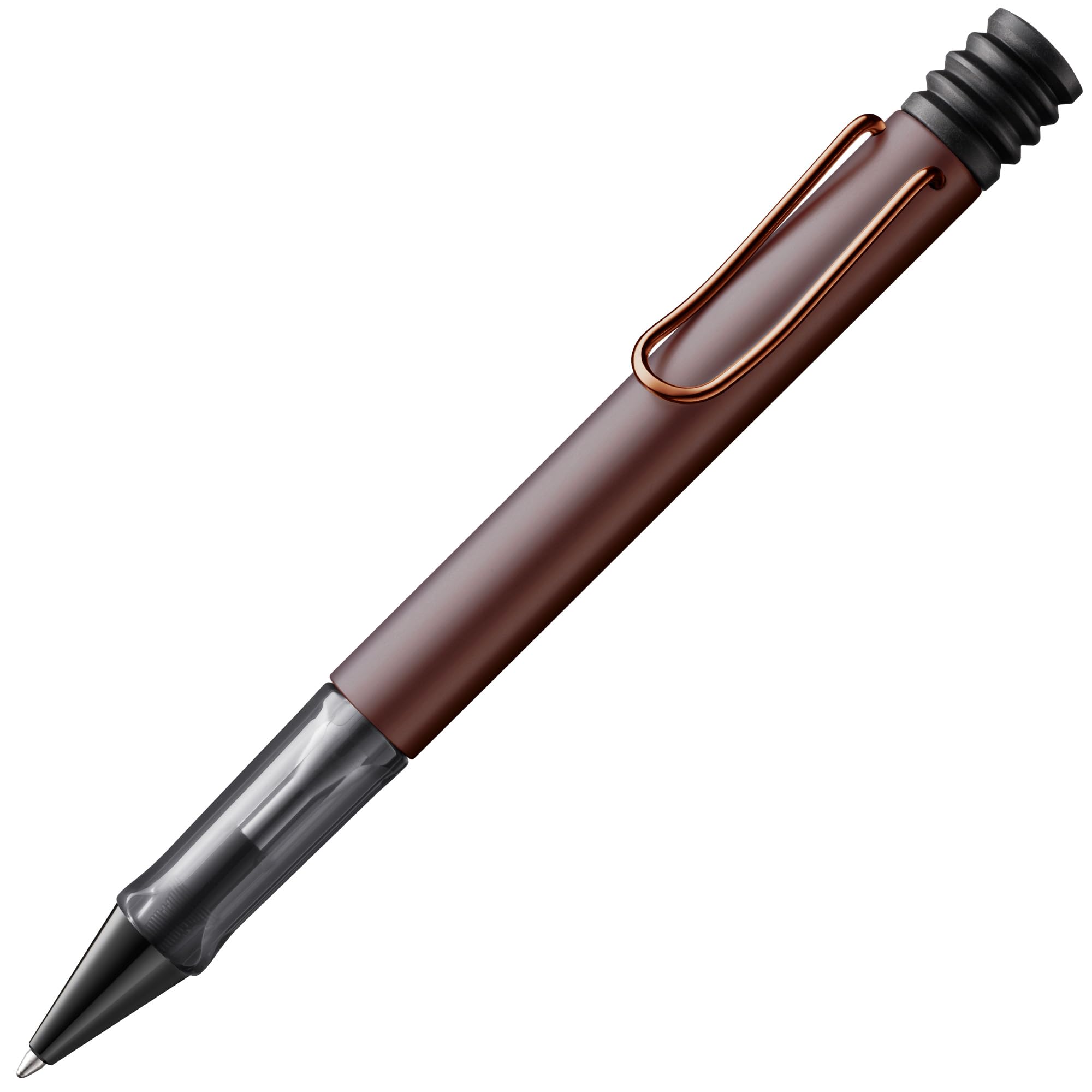 Lamy Lx marron Ballpoint Pen - lightweight Pen with transparent, ergonomic grip & line width M - anodized aluminum body – including largecapacity refill M 16 in black & metal case