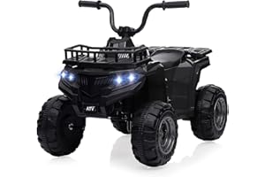 Hetoy 12V Kids Ride On Electric ATV, Kids 4 Wheeler Quad ATV Play Car with High/Low Speed, Treaded Tires, Rubber Handles, Electric Ride On Toy, Led Light, Gift for Boys & Girls