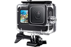 F1TP Waterproof Case for Go Pro Hero12 Black/Hero11 Black/Hero10 Black/Hero9 Black,60M/196Ft Waterproof Diving Underwater Protection Case for Hero12/11/10/9 Black Action Camera (Hero Black 12/11/10/9)