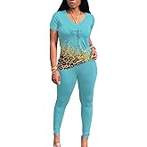 Lounge Sets for Women 2 Piece Summer Casual Jogger Workout Outfits Short Tops Long Pant Sweat suit leggings set