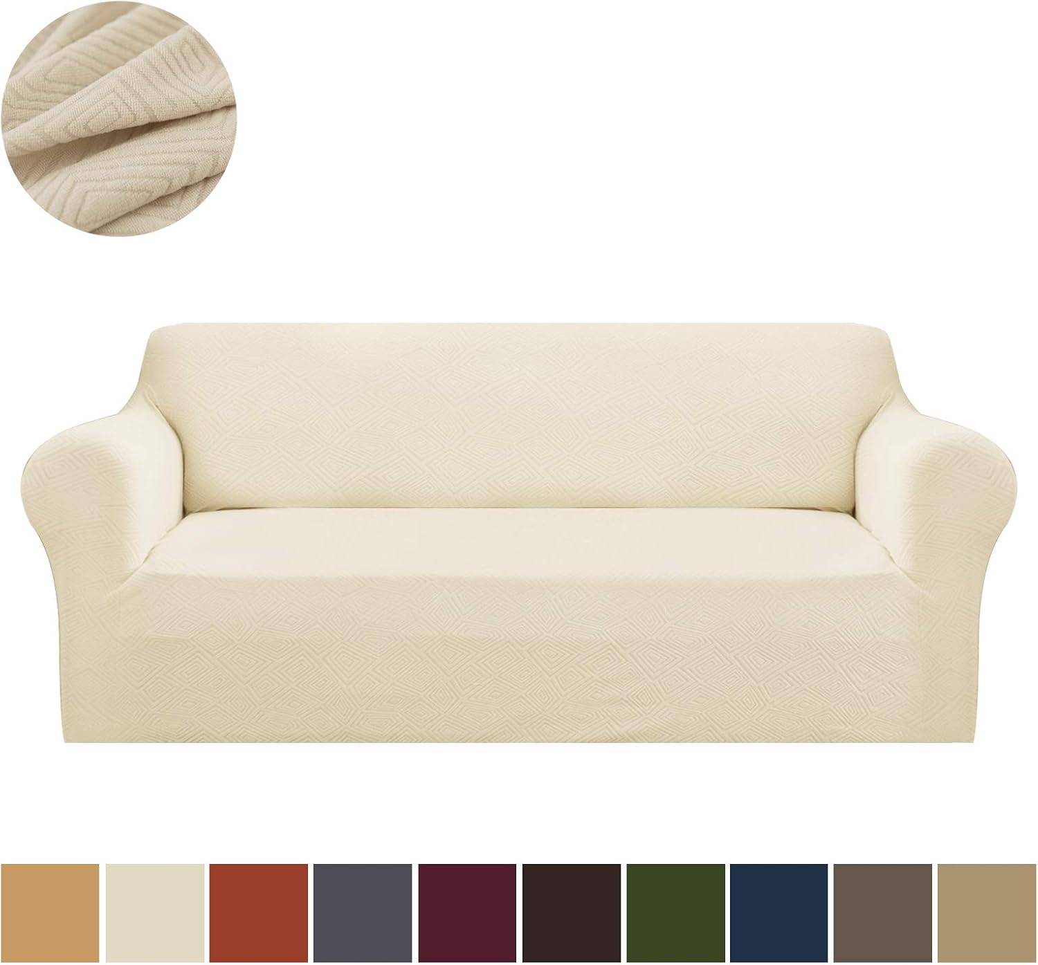 Binztec 1Pieces Sofa slipcover Knitted Jacquard Spandex