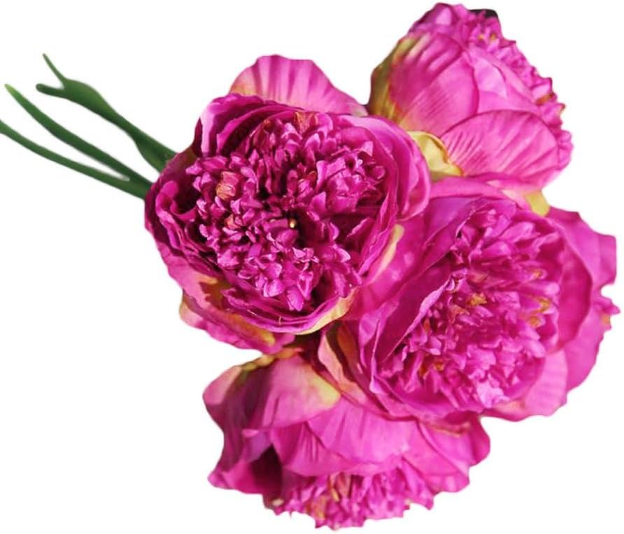 Artificial Peony, 1Bouquet 5 Heads Artificial Peony Silk