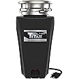 TITAN 10-US-TN-560-3B Torque Garbage Disposal System with Stainless Steel Impellers & Griding Components, Black (1/2 HP | Economy)