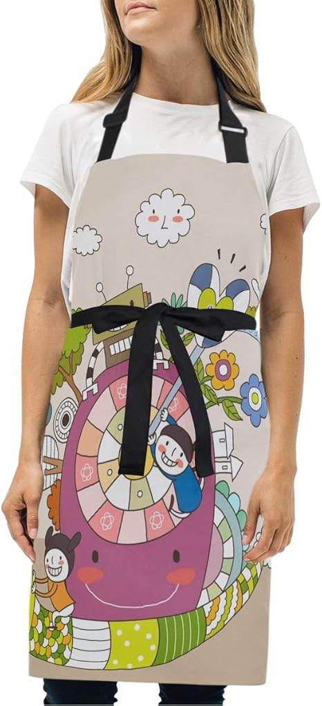 Amazon 漫画ロボット面白い生活エプロン 料理 女性 シェフ キッチン ウェイトレス エプロン 用 ベーキング 男子 ボーイズ ガールズ 用 エプロン オンライン通販
