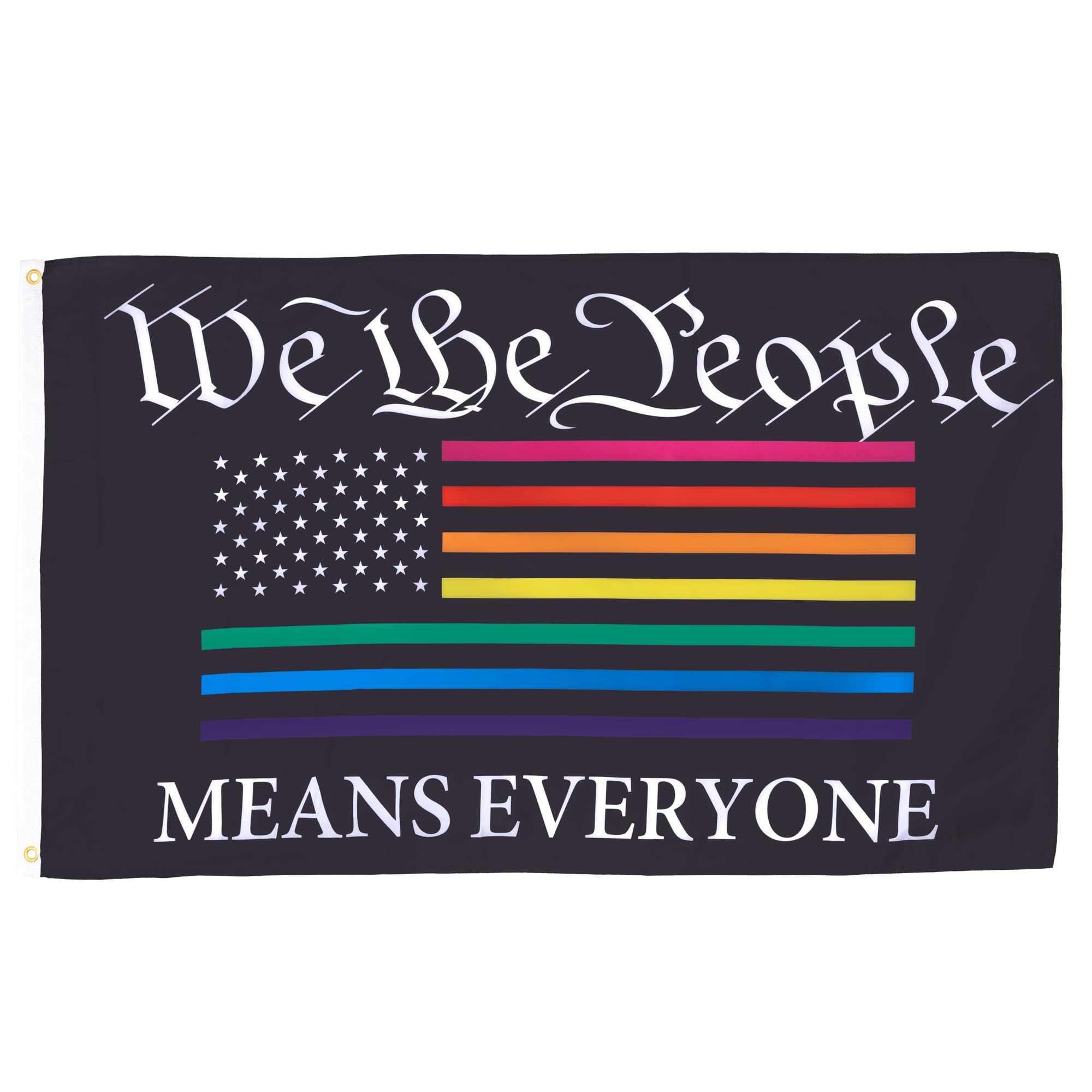 AZ FLAG - We The People Rainbow Flag - 3x5 Ft - 100D Polyester Gay Lgbt American Banner with Two Metal Grommets - Fade Resistant - Vivid Colors - 3' x 5' Feet - 150x90 Cm
