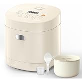 Feekaa Rice Cooker Small 3 Cup Uncooked, Mini Rice Maker Ceramic Coated Pot | Micom Fuzzy Logic, 6 Menu Options, 12H Delay Timer, 24H Keep Warm, Low-Temp Cooking, Compact for 1-2 People, Small Kitchen