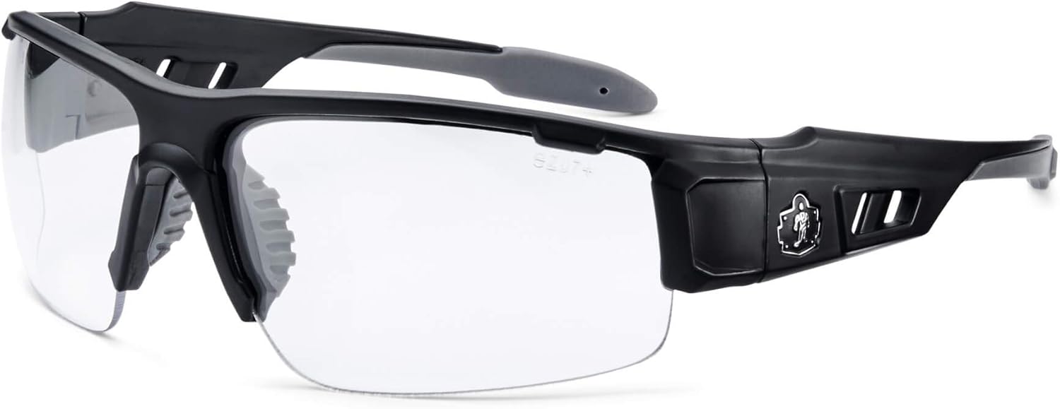 Ergodyne Skullerz Dagr Safety Glasses - Matte Black Frame, Clear Lens