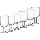 Bormioli Rocco Hosteria Goblet Stackable Wine Glasses Set of 6-11.75 Oz Clear Stemmed Drinkware for Red &amp; White Wine - Durable Everyday Glasses for Dining, Entertaining &amp; Bar Service