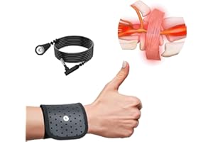 AMERTHING Grounding Wrist Strap with 15 Ft Black Grounding Cord,Grounding Bracelet for Improves Sleep,Pain Relief