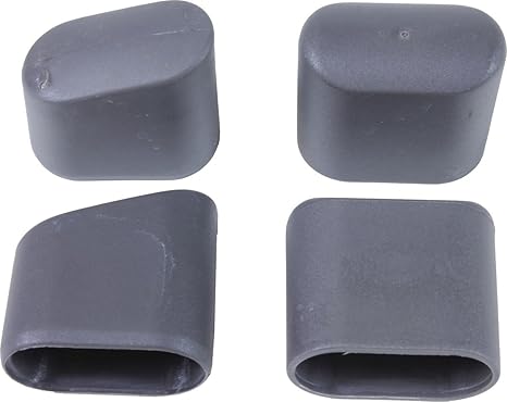 Consul Garden Ersatzteil Fußkappen 4-er Satz zu Liege 'Saseo' ,2x schräg, 2x oval, Grau, 40x20 mm