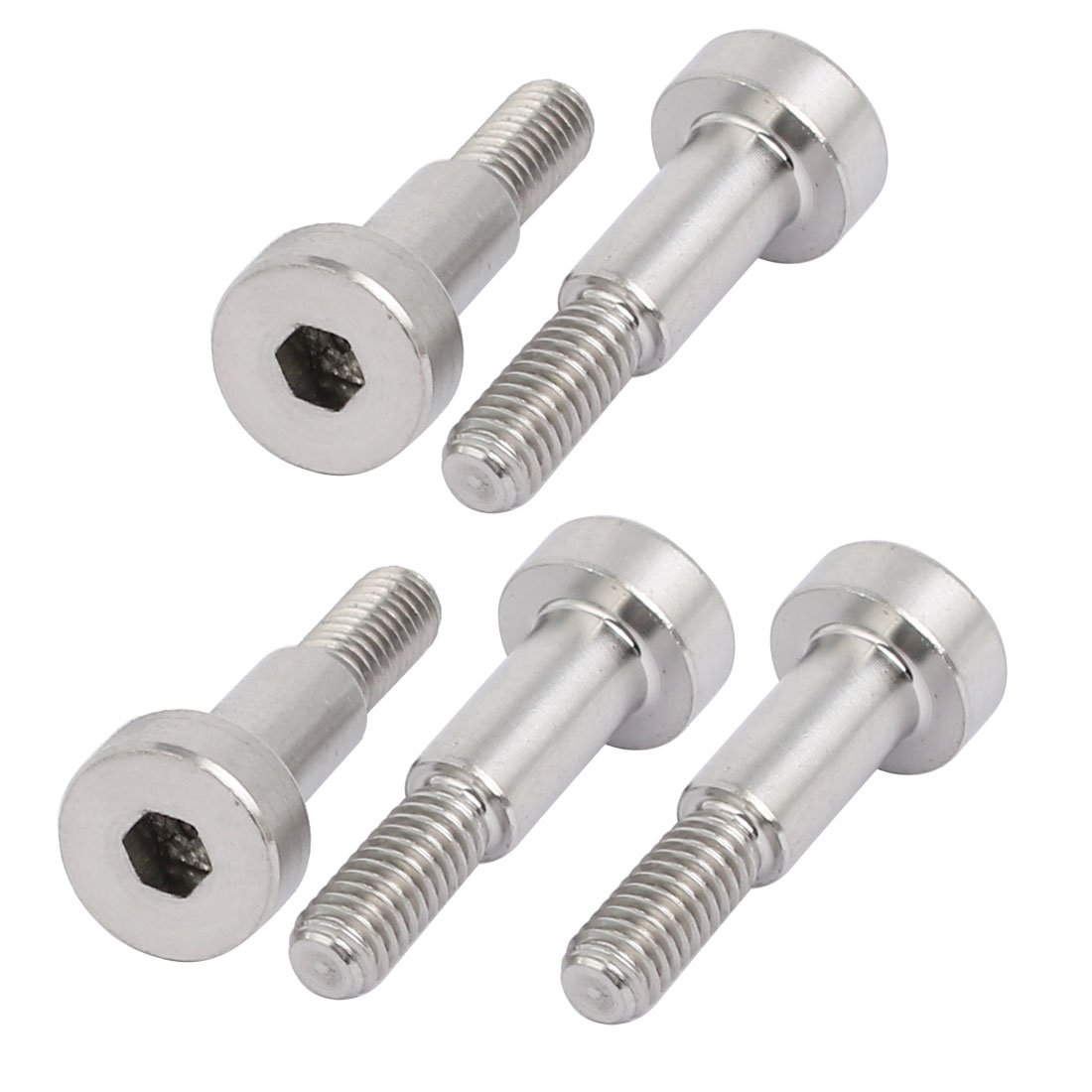 Sourcingmap 5pcs 304 Stainless Steel Hex Socket Shoulder Bolt 5mm Shoulder Socket Dia 10mm Shoulder Length M4 Thread
