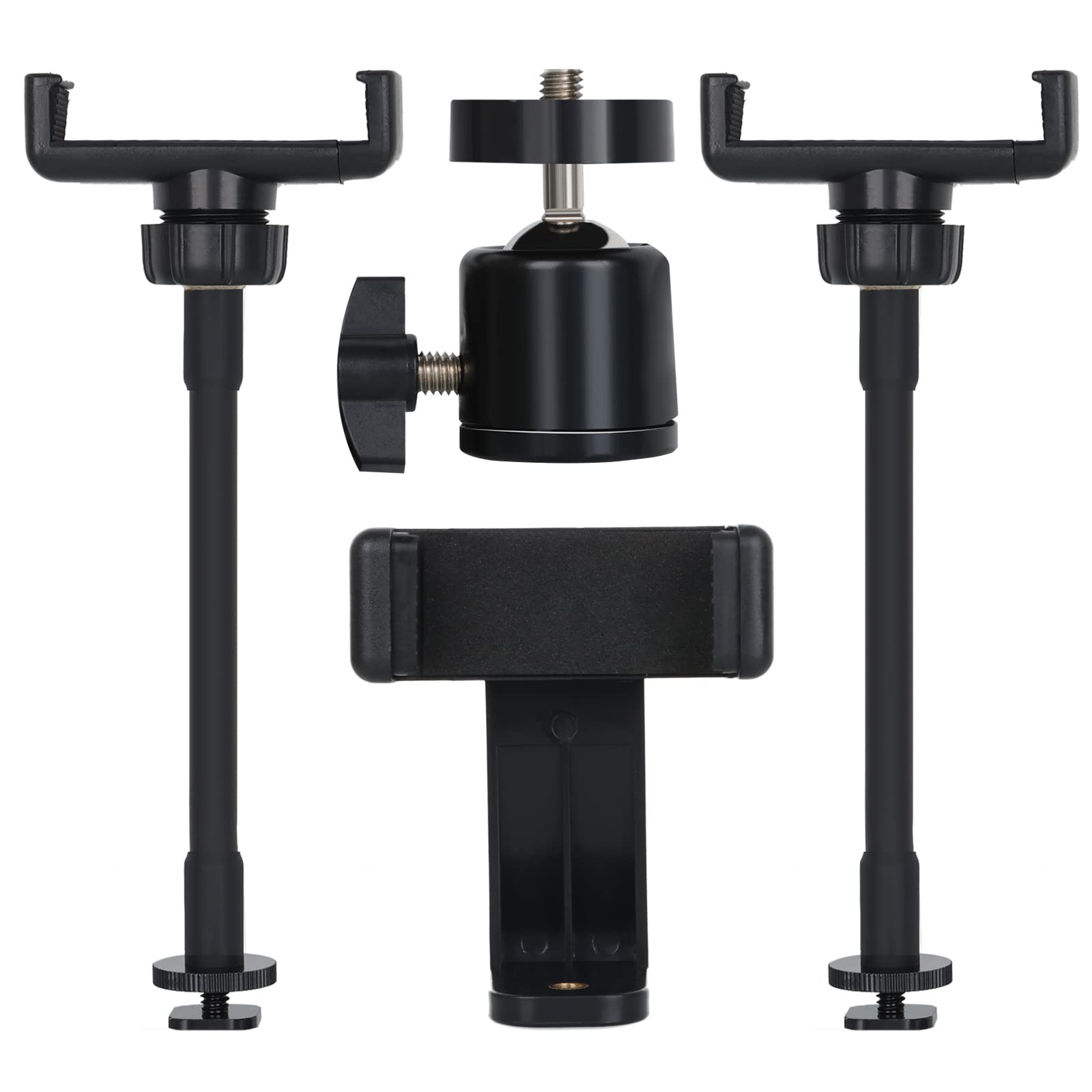 Hot Shoe Mount Adapter, 18 inch Ring Light Accessories, 1/4" Mini Ball Head Ring Light Adapter for Cameras, Camcorders, Smartphone, Gopro, LED Video Light