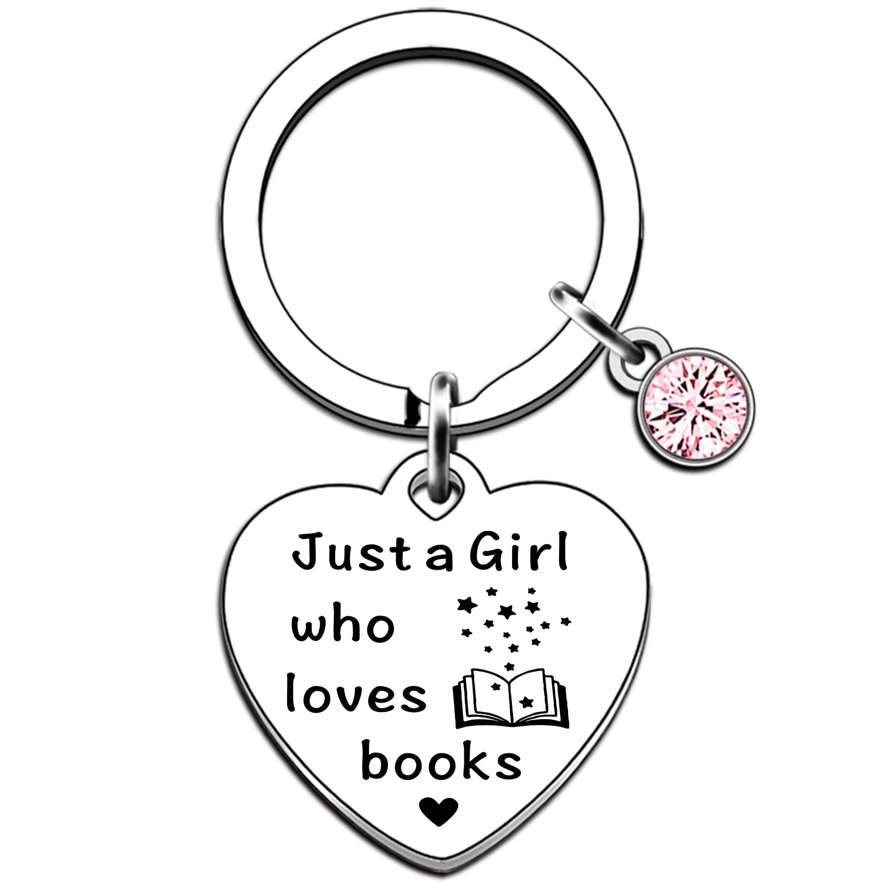 JMIMO Book Lover Gifts for Girls Book Keyring Gifts Just A Girl Who Loves Books