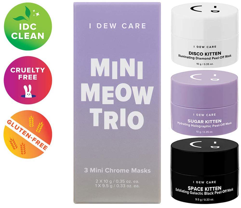I DEW CARE Mini Meow Trio | Peel Off Face Mask Set: Hydrating Mask, Illuminating Mask, Exfoliating Mask | Korean Skincare, Facial Treatment, Cruelty-free, Gluten-free, Paraben-free : Beauty