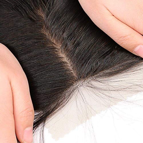 QDBeauty Hair 44inch Silk Base Closure Brazilian Straight Human Hair Remy Hair Bleached knots Closure With Baby Hair Free Part 10inch