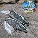 Sougayilang Fishing Lures Blade Baits Spoon Hard Lure with Feather Two Treble Hooks 3D Eyes for Saltwater Freshwater Fishing
