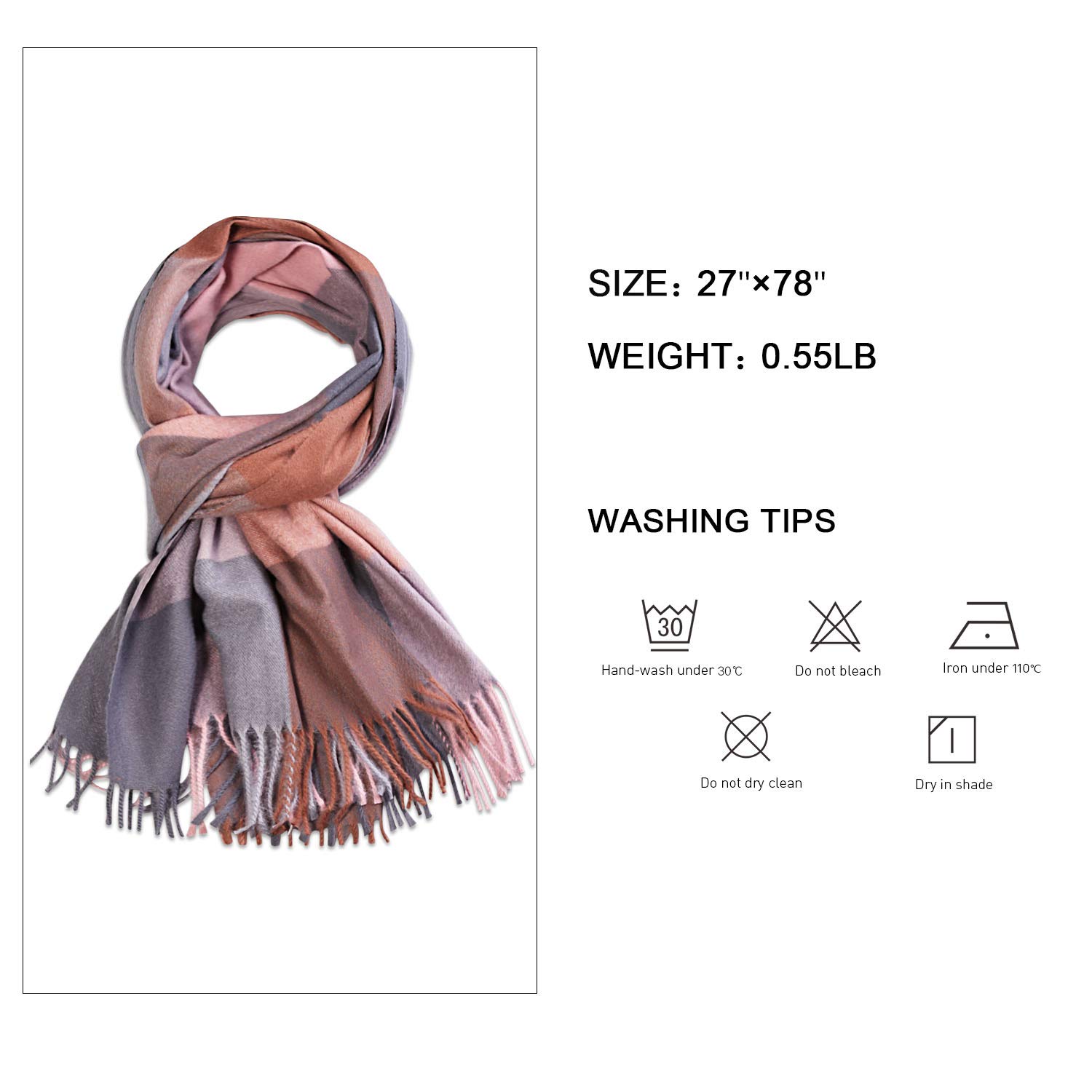 SOJOS Classic Plaid Tartan Cashmere Scarf for Women Men Soft Scarves SC316 SOJOS Classic Plaid Tartan Cashmere Scarf for Women Men Soft Scarves SC316