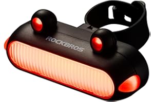 ROCKBROS Type-C Rechargeable LED Bike Tail Light Bright Bicycle Rear Cycling Safety Flashlight, 350mah Lithium Battery, 5 Lig