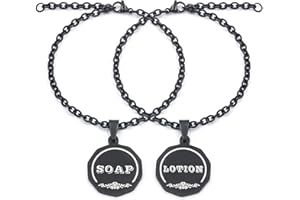 HvOvMvE Soap/Dish Soap, Lotion/Hand Soap Tags - Double-Sided Labels for Kitchen/Bathroom Dispensers- Laser Engraved Three-Dimensional Font, Mason Jar Decoration, 2 pcs Set (Black)