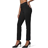 Willit Women's Yoga Dress Pants Stretch Business Work Casual Pants High Waisted Cropped Office Pants 27"