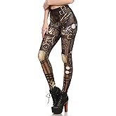 Women Steampunk Retro Leggings Comic Cosplay Punk Print Polyester Gothic Trousers Capris Pants S-4XL Plus Size