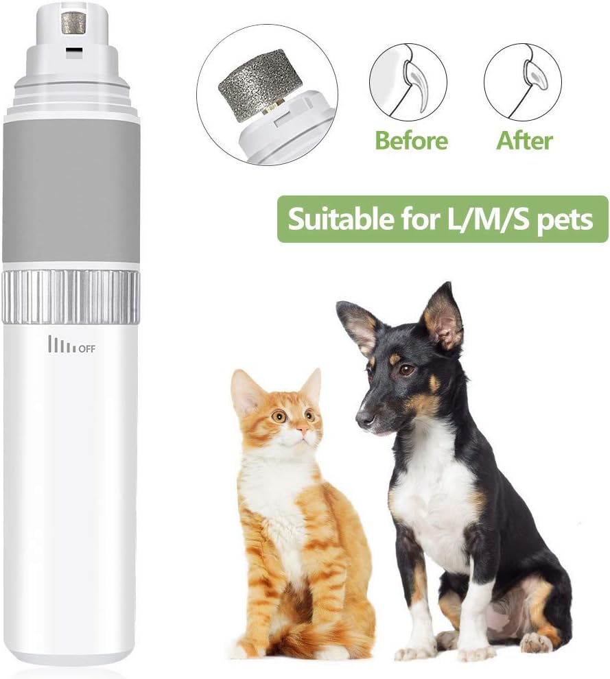 MASALING Nail Clippers for Dogs Premium， Quiet Dog Nail Grinder Stepless Speed Pet Nail Grinder, Professional 7500-PT 5V Nail File for Dogs(White) : Pet Supplies