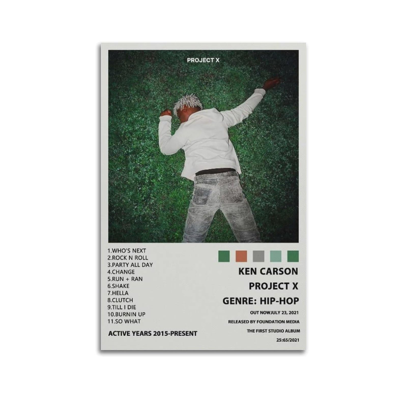 Ken Carson Posters Project X Album Poster Canvas Decorative Painting Modern Aesthetic Decorative Painting Bedroom Living Room Art Poster 12x18inch(30x45cm) Unframe-style-1