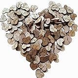 200pcs Rustic Wooden Love Heart Wedding Table Scatter Decoration Crafts Children's DIY Manual Patch