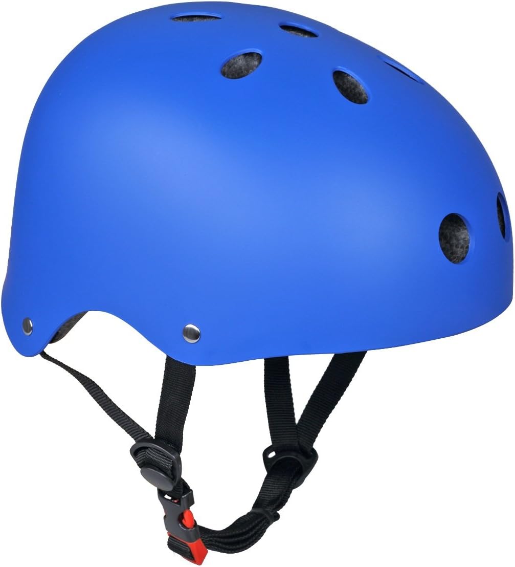 Besmall Kids Bike Helmet Skateboard Adjustable Helmet Impact Resistance Ventilation for Multi-Sports Cycling Skateboarding Roller Skate Inline Skating Blading Blue Large