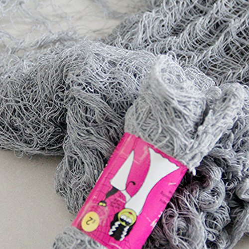 zhihu 2 PCS Extra Large Long 15 Ft.- 25 Ft. 180"-300" Creepy Super Size Giant Halloween Creepy Gray Black Purple White Cloth for Halloween Party Supplies & Decorations (300inch, Grey)