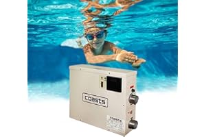 AYCHLG 240V 15KW Mini Swimming Pool Heater Pump for above-Ground Pools,Electric Water Heater Thermostat SPA Bath Heater Pump,Extend Swim Season,Needs Electrician GFCI