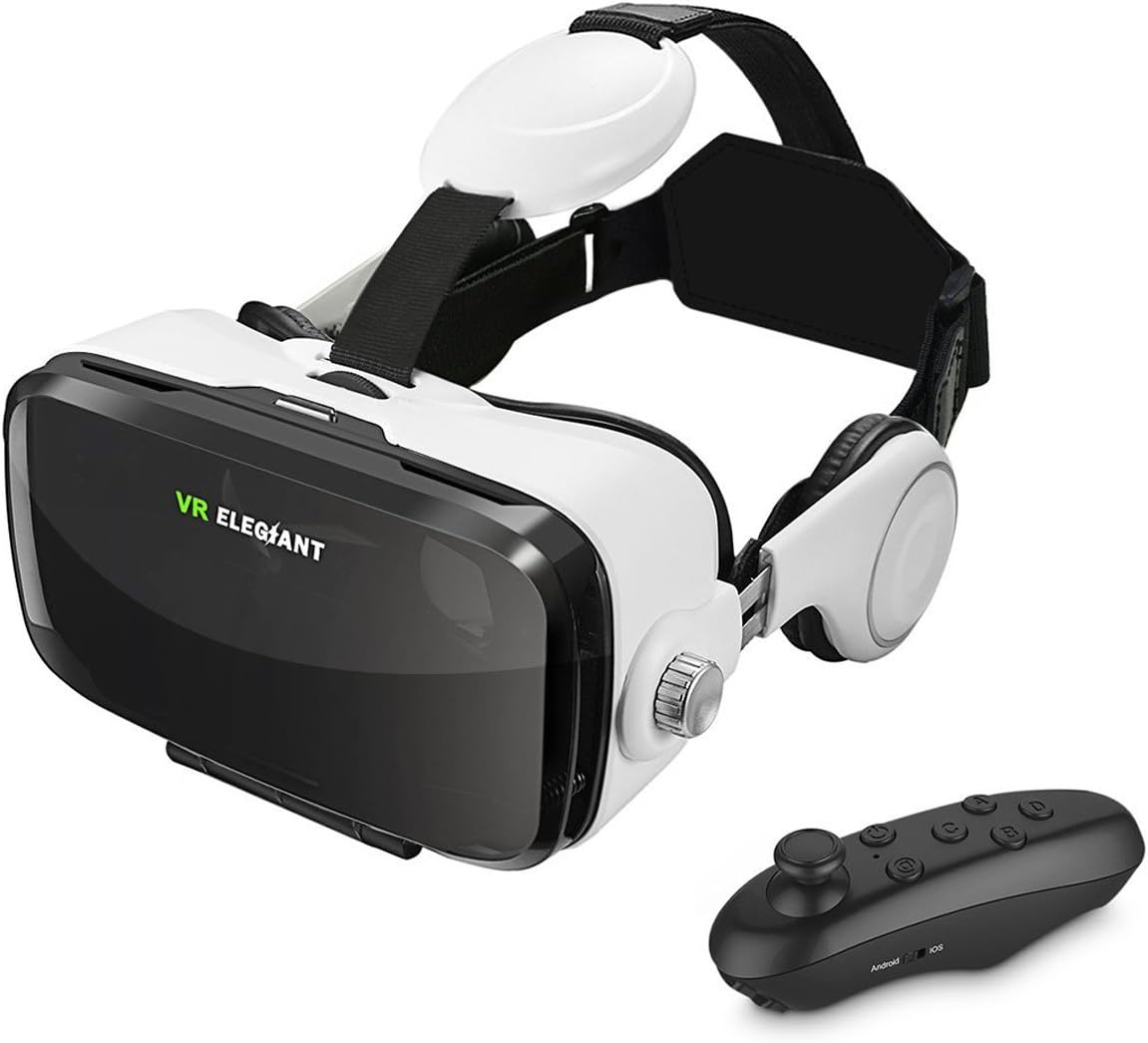 ELEGIANT VR Headset, 3D VR Glasses, Virtual Reality Headset Built-in Headphone