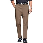 COOFANDY Mens Classic Casual Dress Pants Expandable Waist Suit Pant Slim Fit Flat Front Slacks
