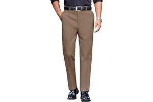 COOFANDY Mens Classic Casual Dress Pants Expandable Waist Suit Pant Slim Fit Flat Front Slacks